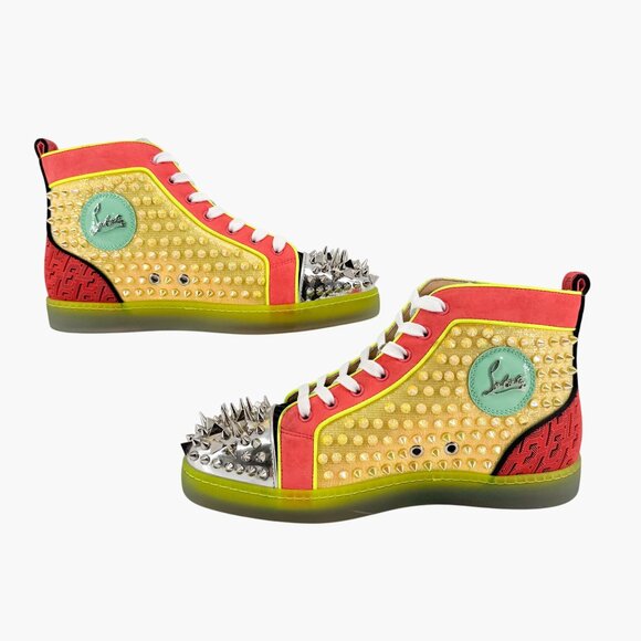 Christian Louboutin No Limit Spike Sneakers Size 40 US Women 10 Strass High Top - Picture 10 of 15